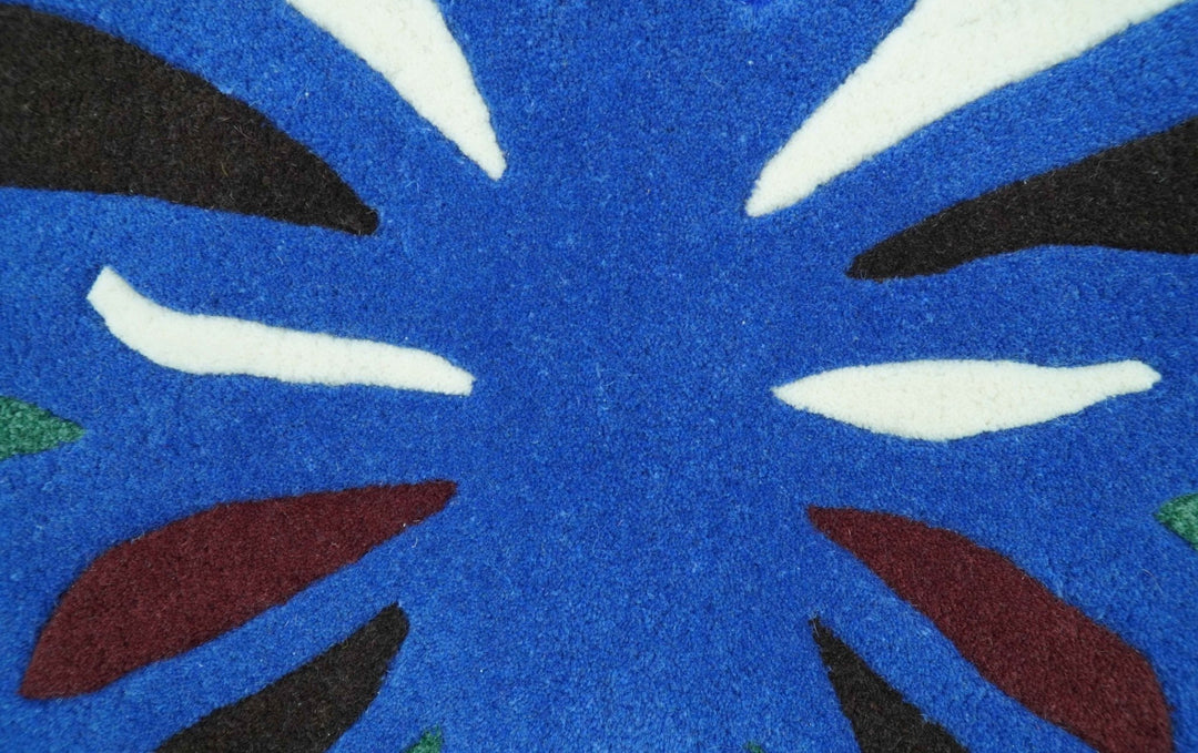 Blue Butterfly Hand Tufted 2x3 Wool Area Rug - The Rug Decor