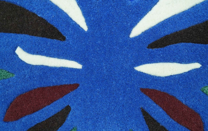 Blue Butterfly Hand Tufted 2x3 Wool Area Rug - The Rug Decor