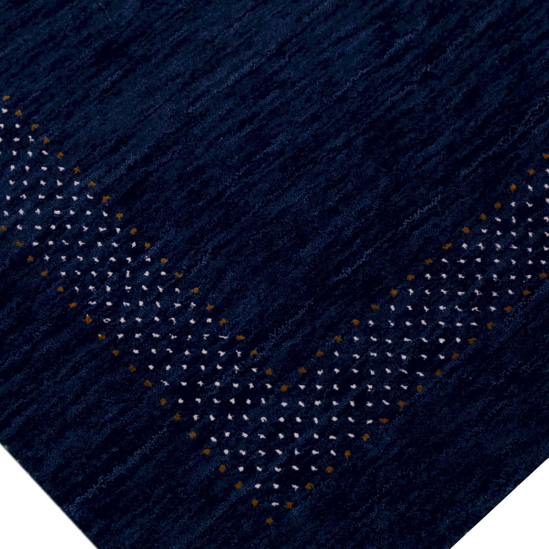 Blue Center Pattern Hand Loomed Wool Area Rug - The Rug Decor