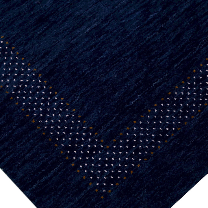 Blue Center Pattern Hand Loomed Wool Area Rug - The Rug Decor