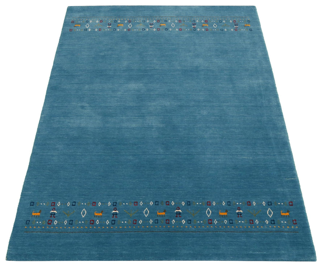 Blue Contemporary Design Hand Loomed Wool Area Rug - The Rug Decor