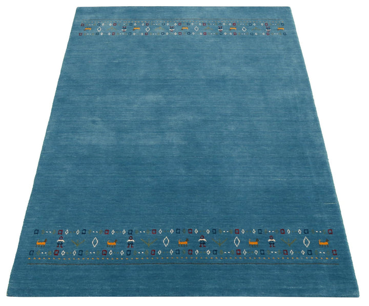 Blue Contemporary Design Hand Loomed Wool Area Rug - The Rug Decor