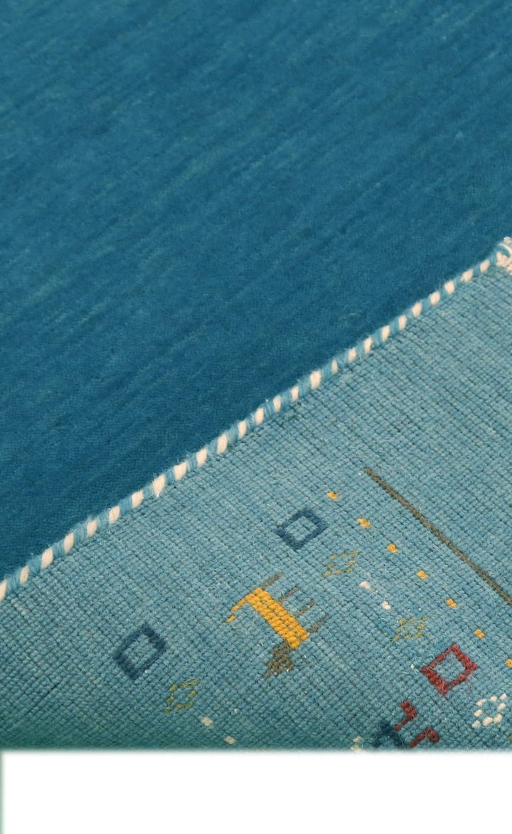Blue Contemporary Design Hand Loomed Wool Area Rug - The Rug Decor