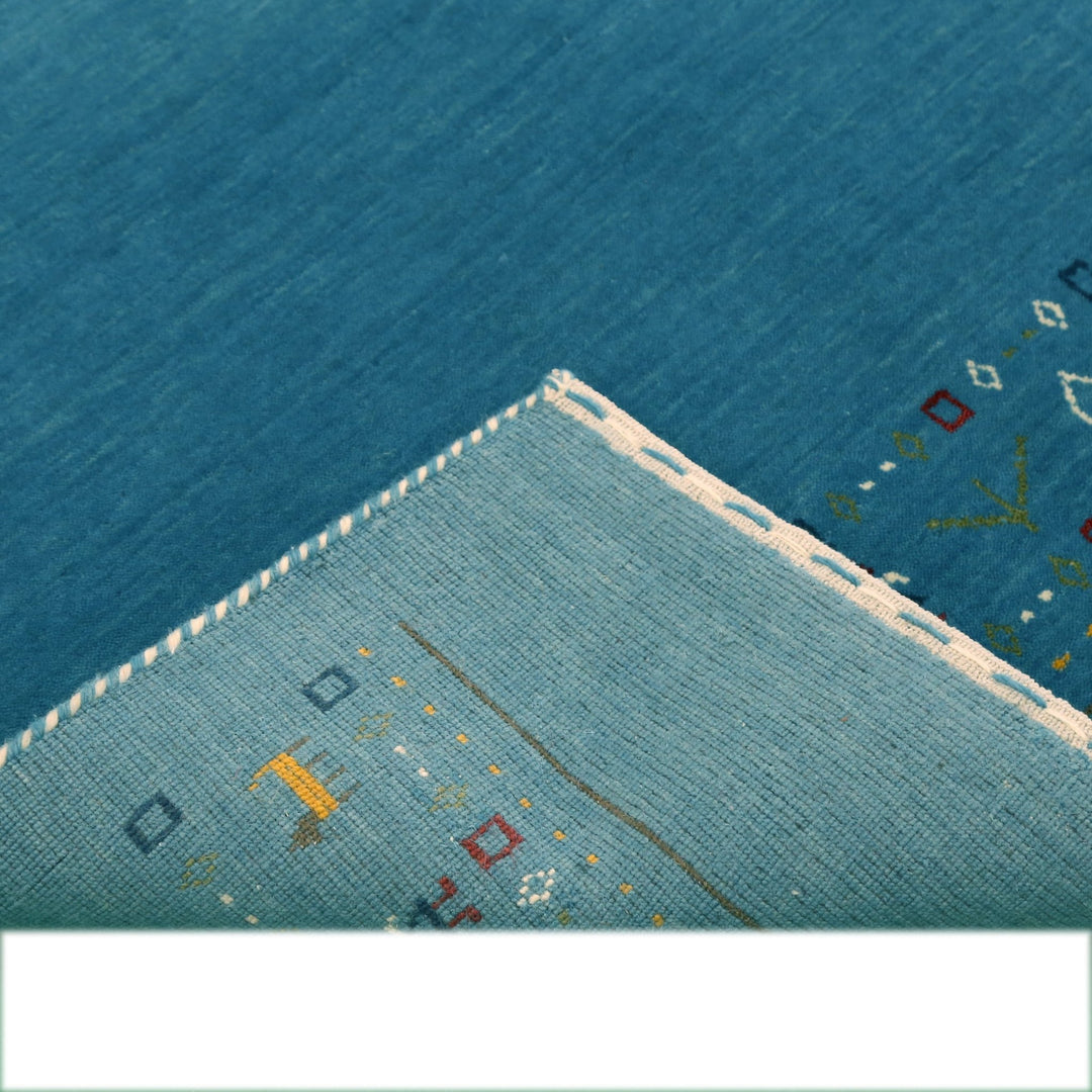Blue Contemporary Design Hand Loomed Wool Area Rug - The Rug Decor