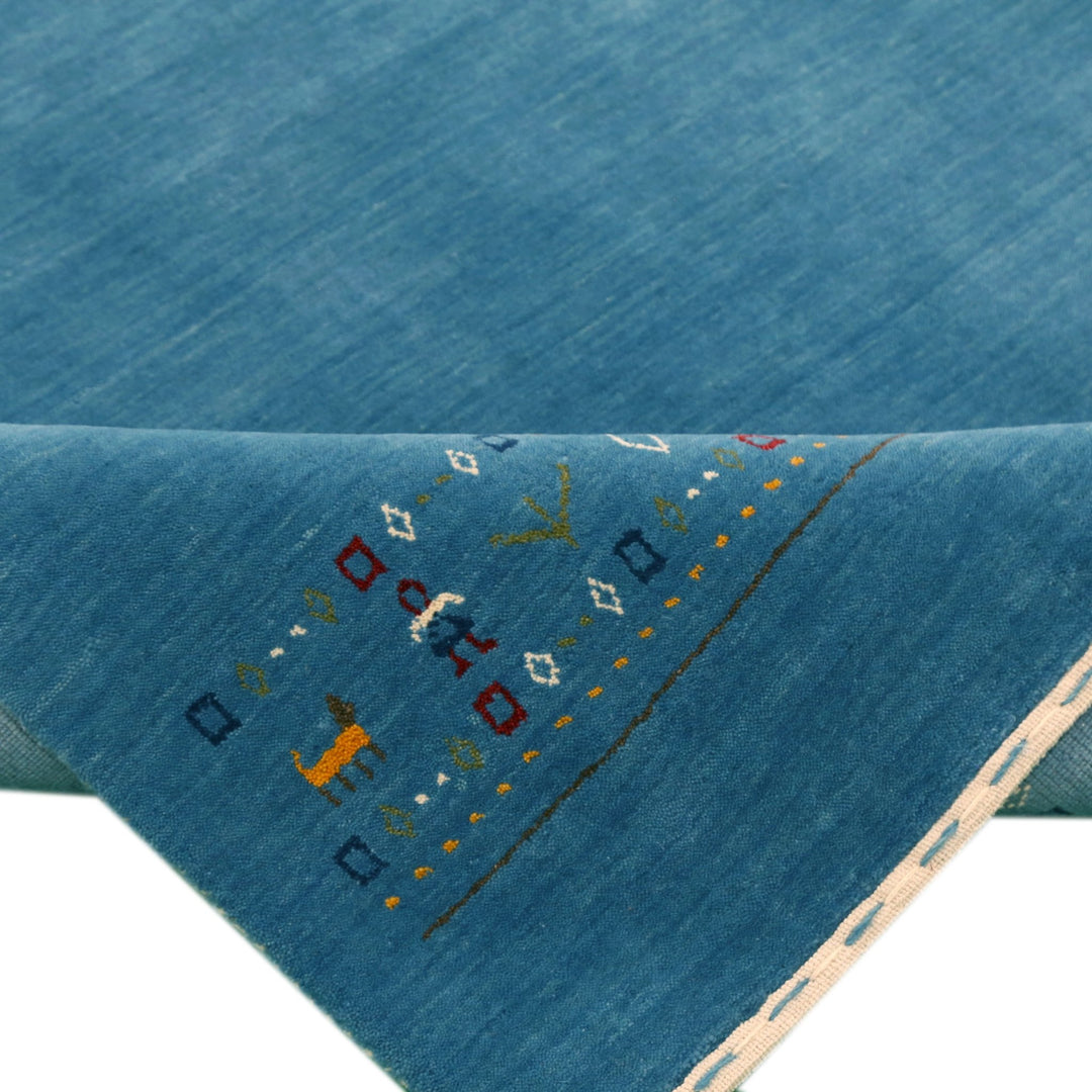 Blue Contemporary Design Hand Loomed Wool Area Rug - The Rug Decor