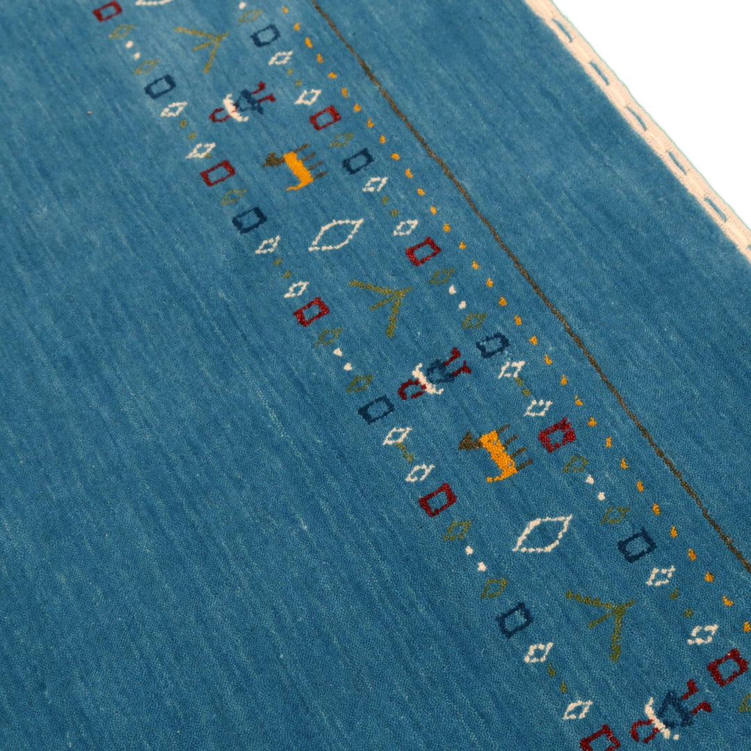 Blue Contemporary Design Hand Loomed Wool Area Rug - The Rug Decor