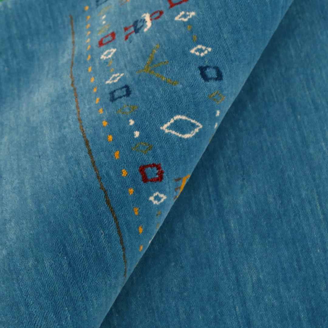 Blue Contemporary Design Hand Loomed Wool Area Rug - The Rug Decor