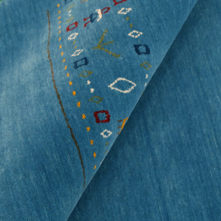 Blue Contemporary Design Hand Loomed Wool Area Rug - The Rug Decor