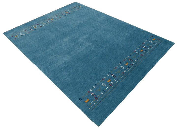 Blue Contemporary Design Hand Loomed Wool Area Rug - The Rug Decor