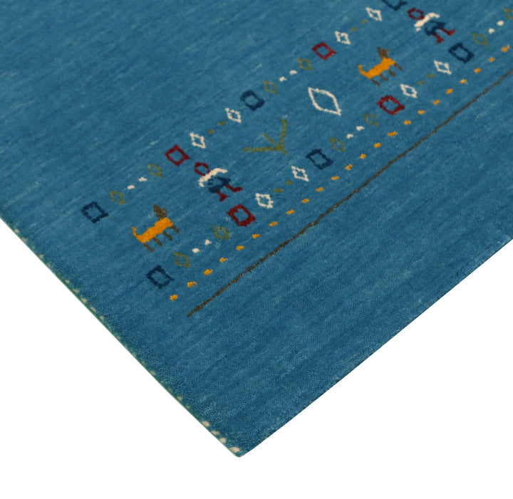 Blue Contemporary Design Hand Loomed Wool Area Rug - The Rug Decor