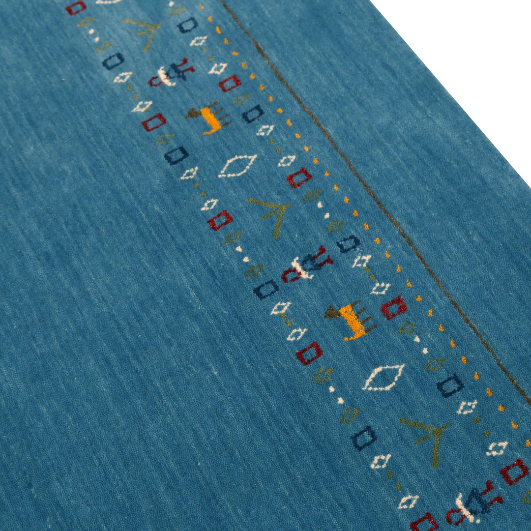 Blue Contemporary Design Hand Loomed Wool Area Rug - The Rug Decor