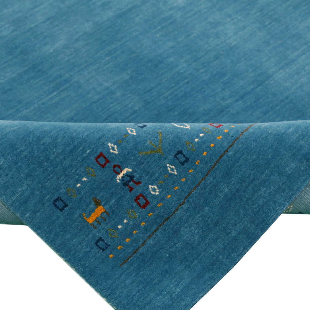 Blue Contemporary Design Hand Loomed Wool Area Rug - The Rug Decor