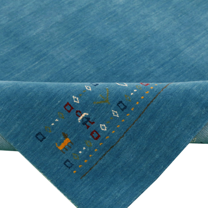 Blue Contemporary Design Hand Loomed Wool Area Rug - The Rug Decor