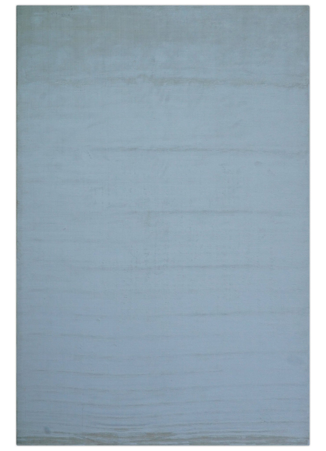 Blue Modern Solid Design Hand Loom 9x12 Art Silk Area Rug - The Rug Decor