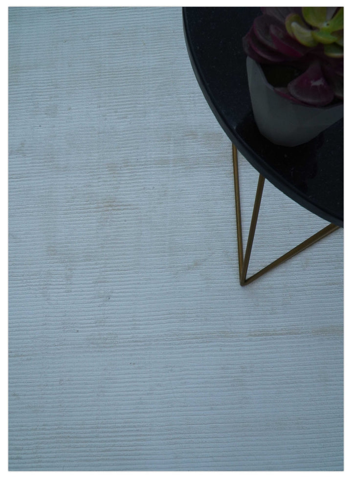 Blue Modern Solid Design Hand Loom 9x12 Art Silk Area Rug - The Rug Decor