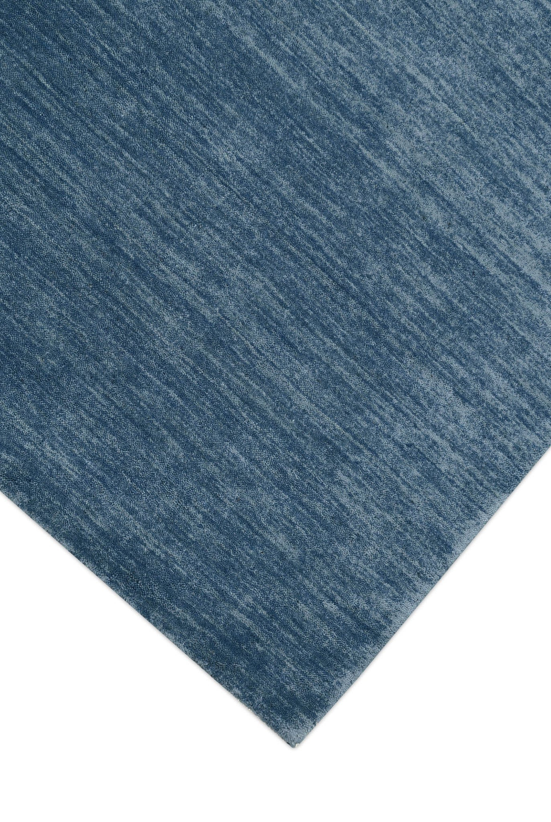 Blue Modern Solid Design Hand Loomed Wool Area Rug - The Rug Decor