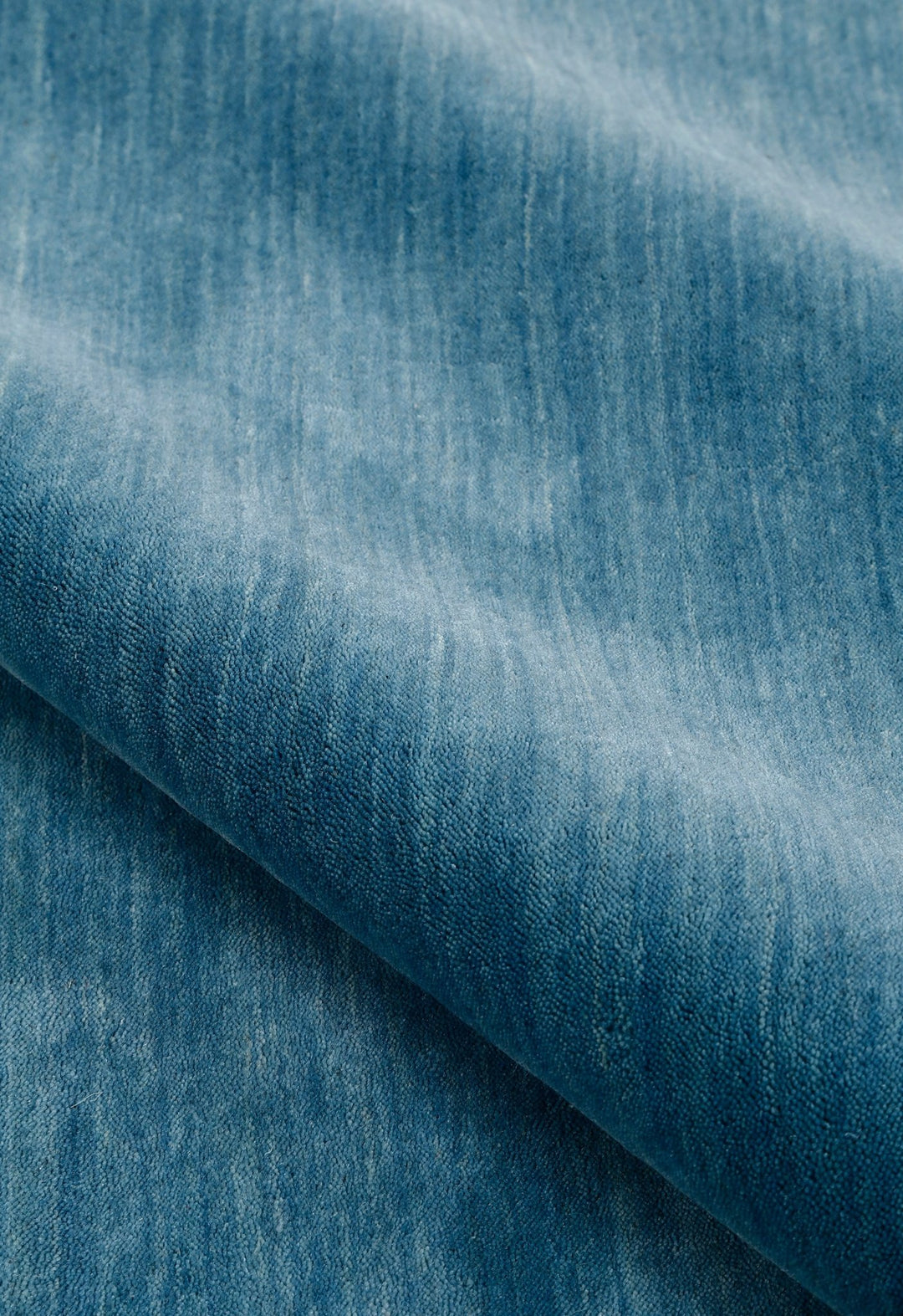 Blue Modern Solid Design Hand Loomed Wool Area Rug - The Rug Decor