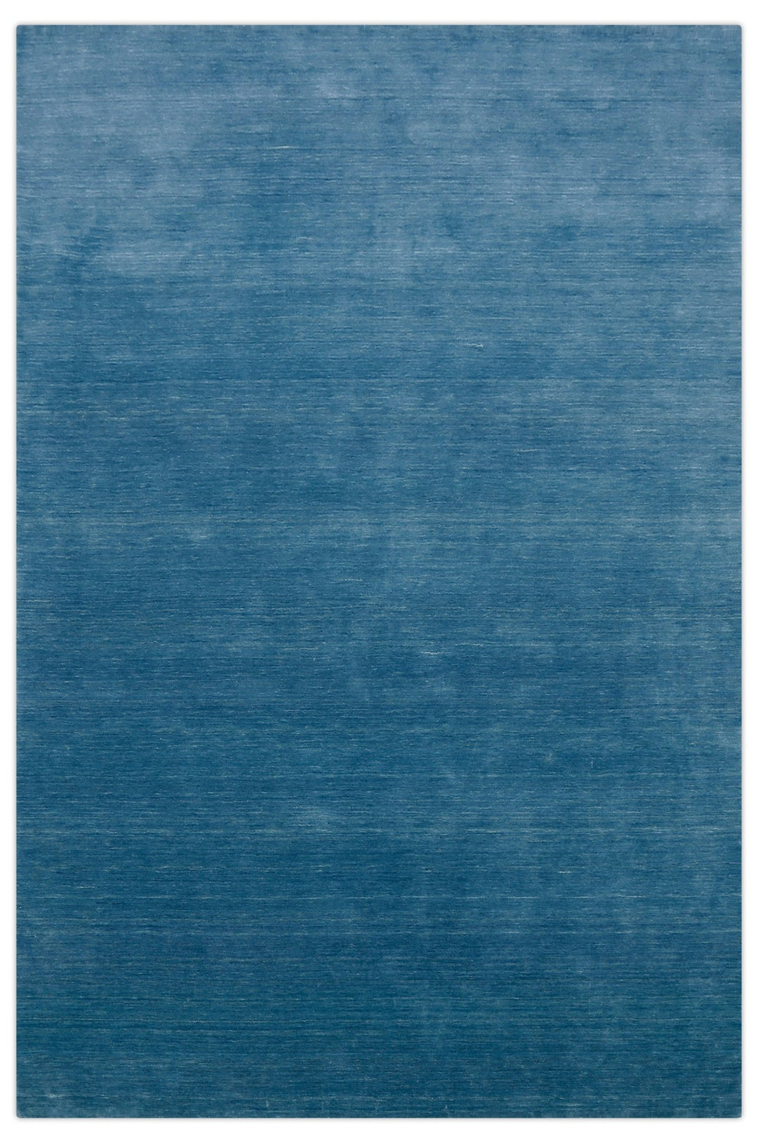 Blue Modern Solid Design Hand Loomed Wool Area Rug - The Rug Decor