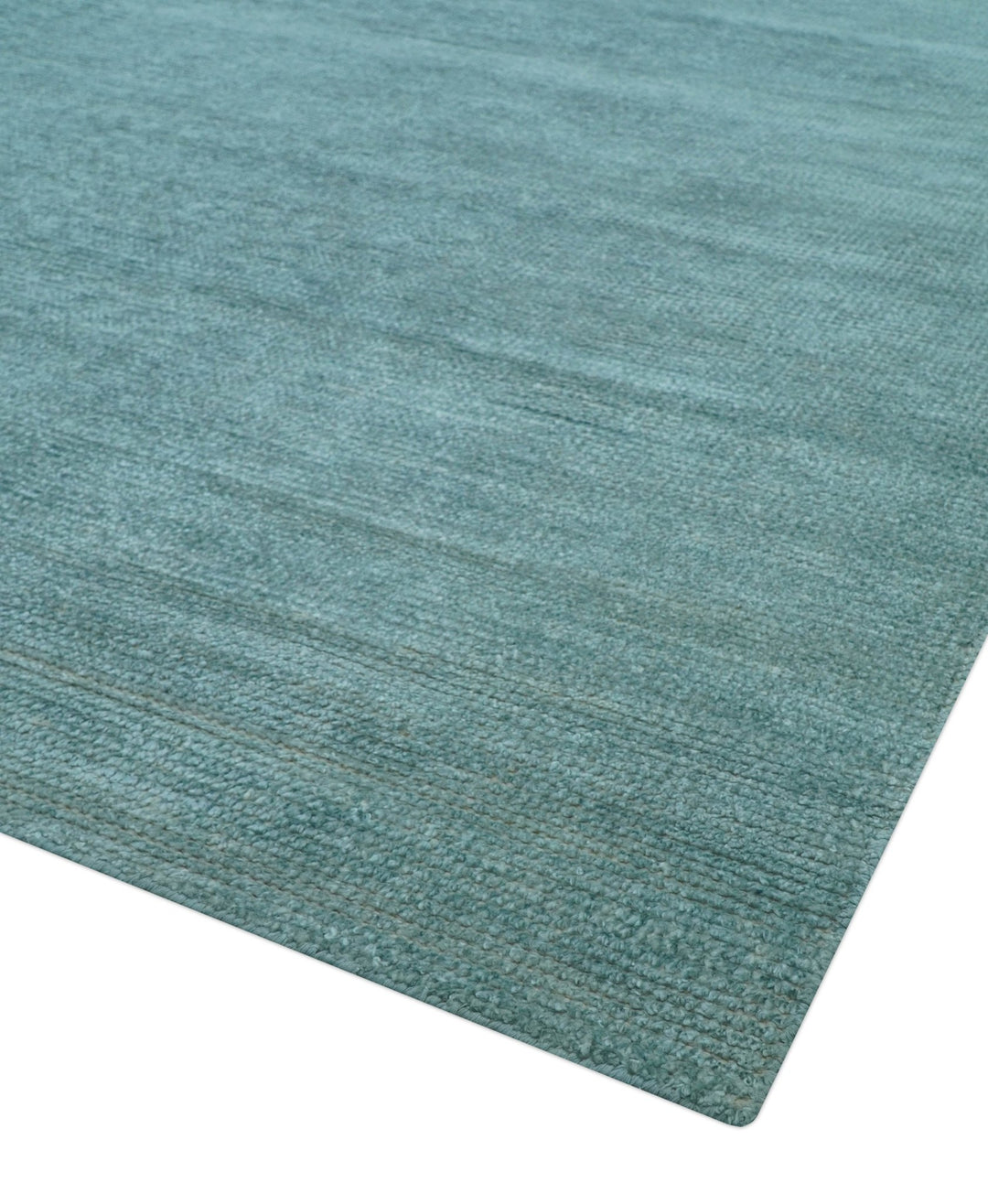 Blue Modern Solid Low Pile Hand Knotted 10x14 Bamboo Silk Area Rug - The Rug Decor