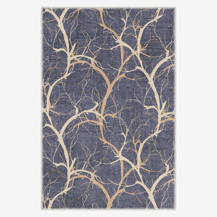 Blue Modern Style Machine Washable Cotton Area Rug - The Rug Decor