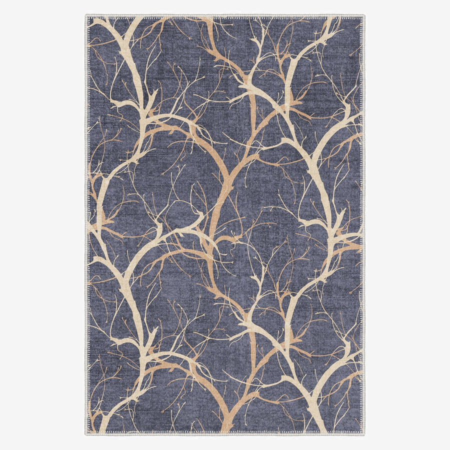 Blue Modern Style Machine Washable Cotton Area Rug - The Rug Decor