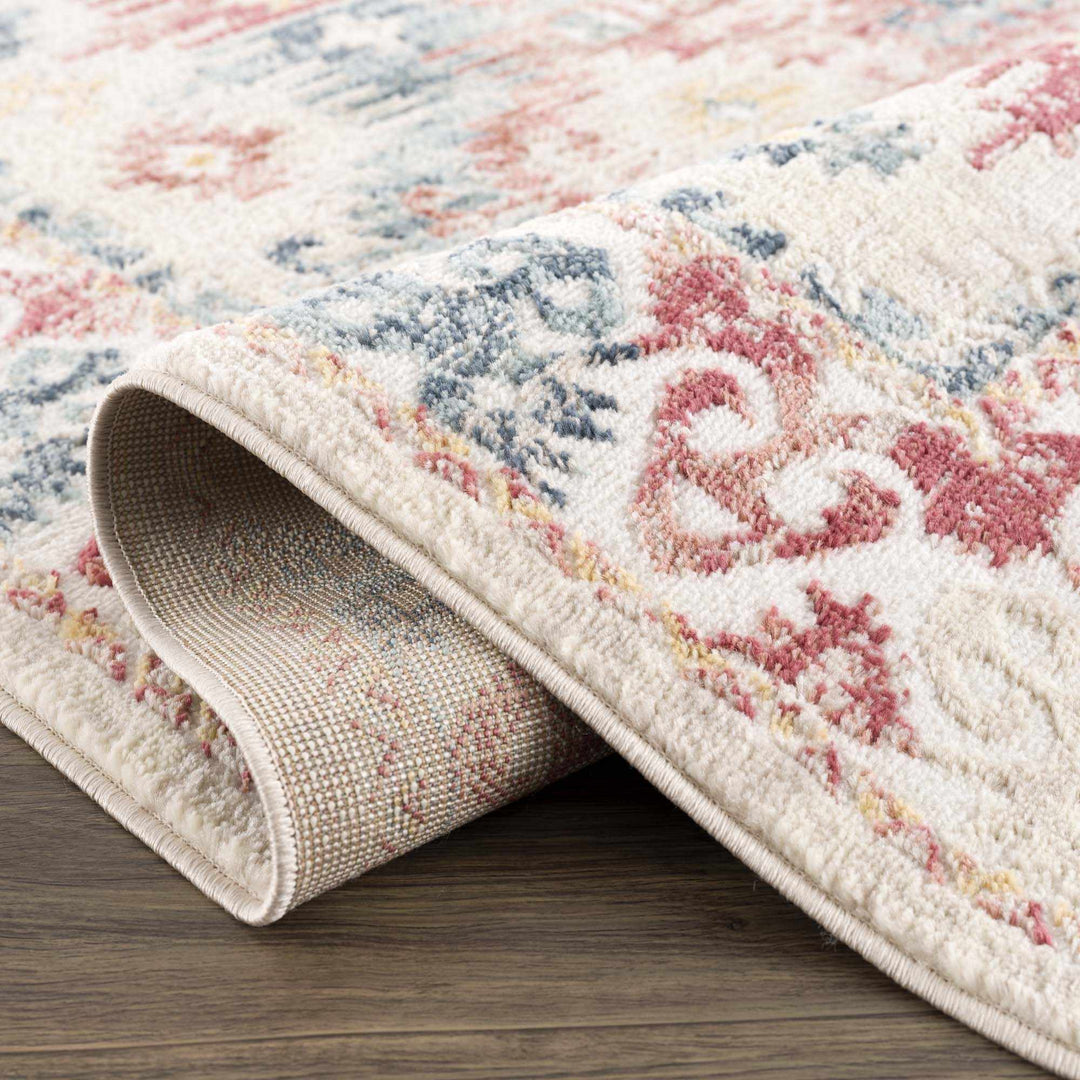Blue, Rust and Beige Traditional oriental bohemian style area rug - The Rug Decor