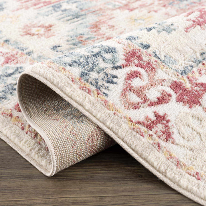 Blue, Rust and Beige Traditional oriental bohemian style area rug - The Rug Decor