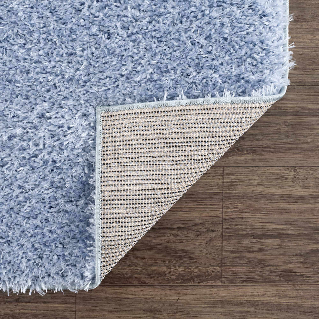 Blue Solid Plush Design Washable Area Rug - The Rug Decor