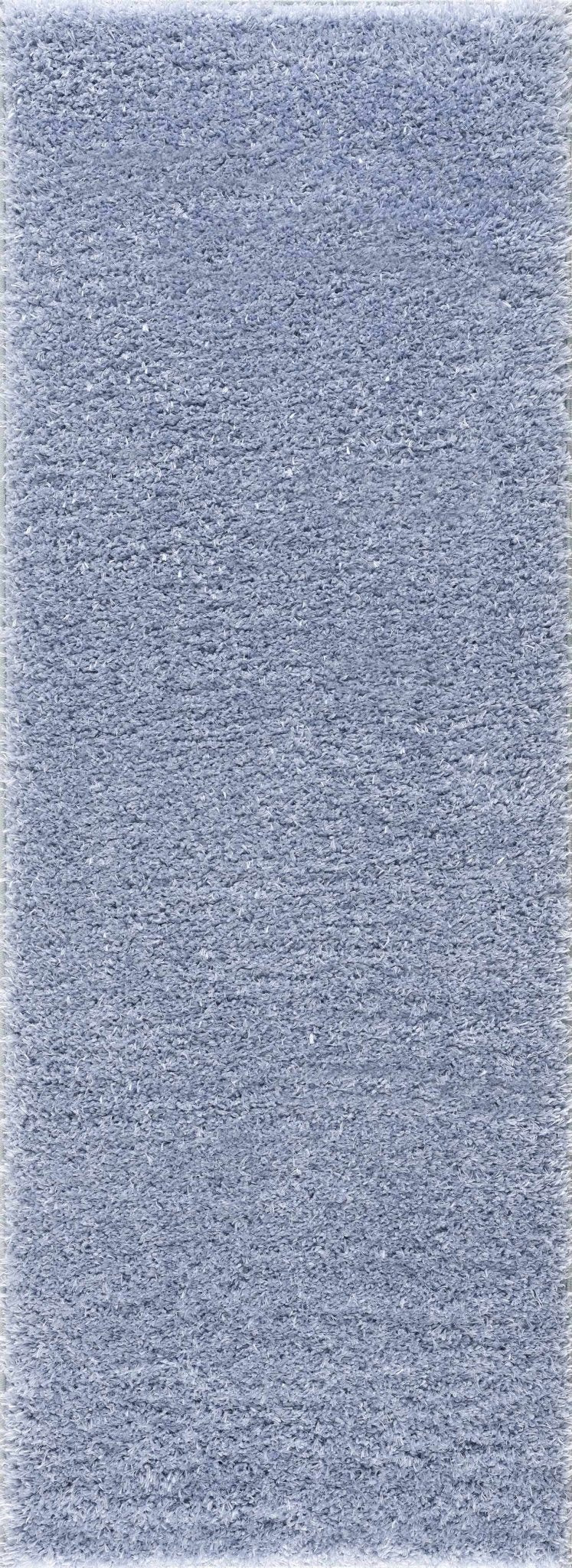 Blue Solid Plush Design Washable Area Rug - The Rug Decor