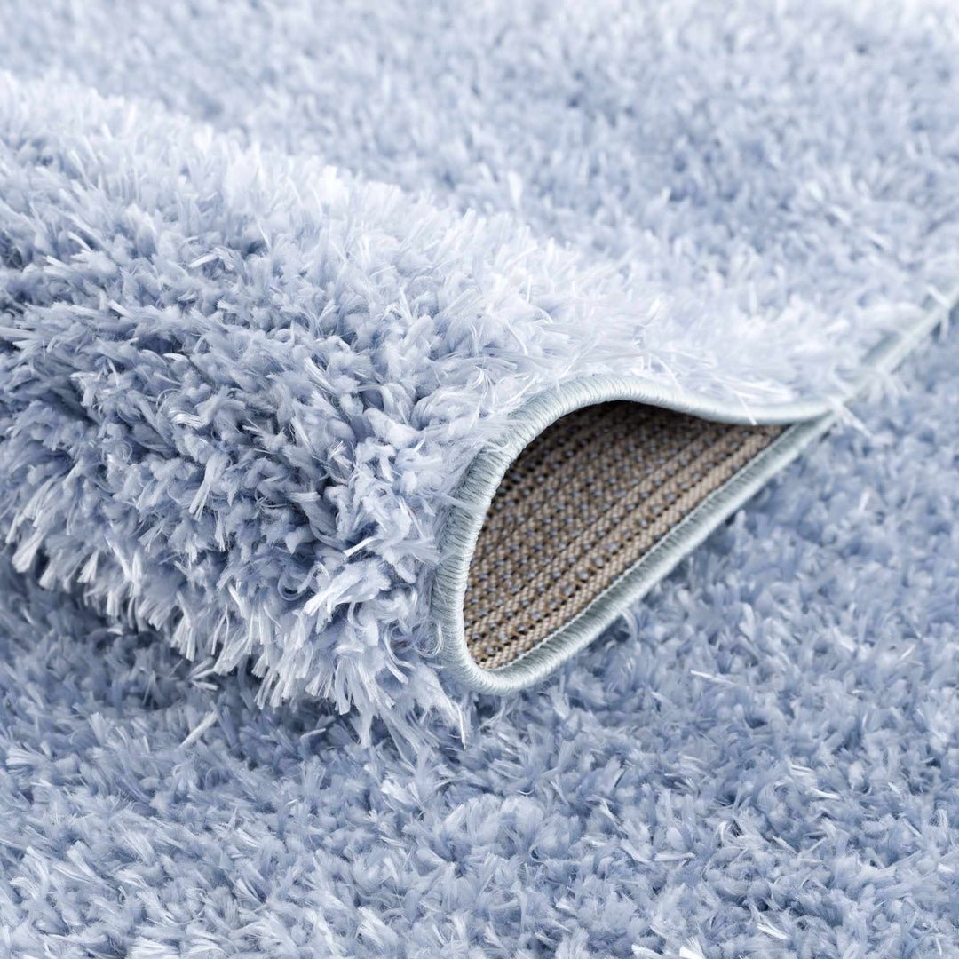 Blue Solid Plush Design Washable Area Rug - The Rug Decor