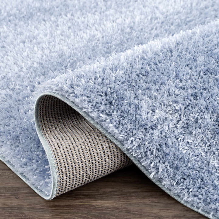 Blue Solid Plush Design Washable Area Rug - The Rug Decor