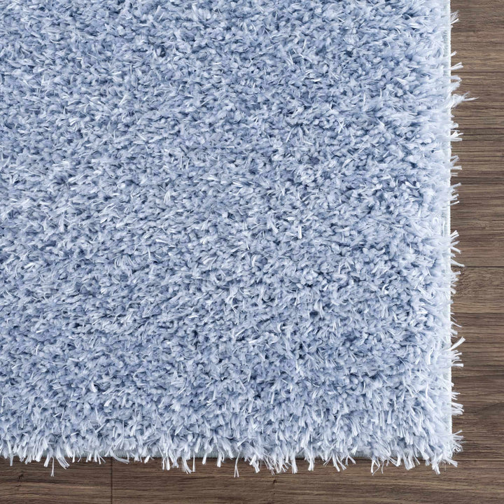 Blue Solid Plush Design Washable Area Rug - The Rug Decor