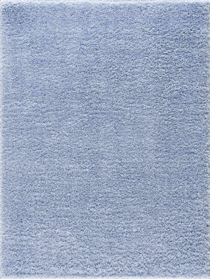 Blue Solid Plush Design Washable Area Rug - The Rug Decor