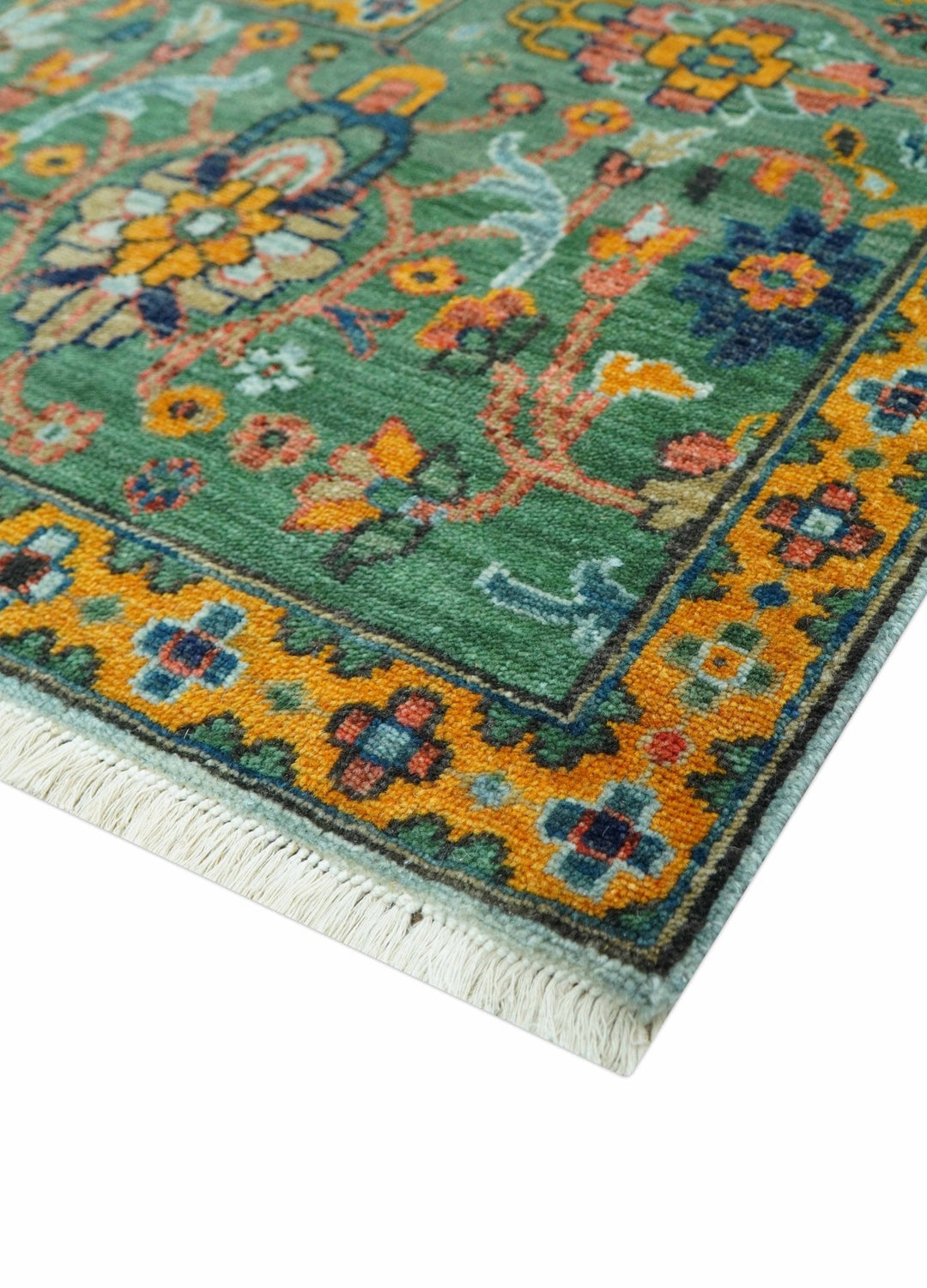 Blue Traditional Turkish knot fine 9.6x12 Hand knotted Wool Area Rug - The Rug Decor