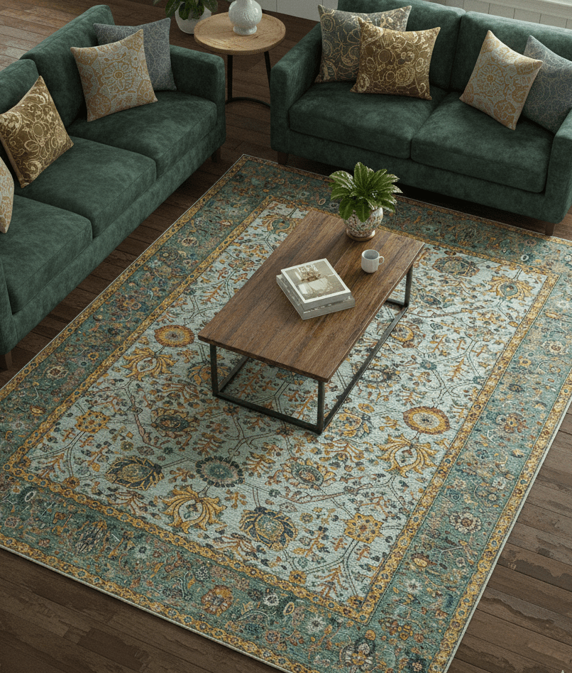 Blue Traditional Turkish knot fine 9.6x12 Hand knotted Wool Area Rug - The Rug Decor