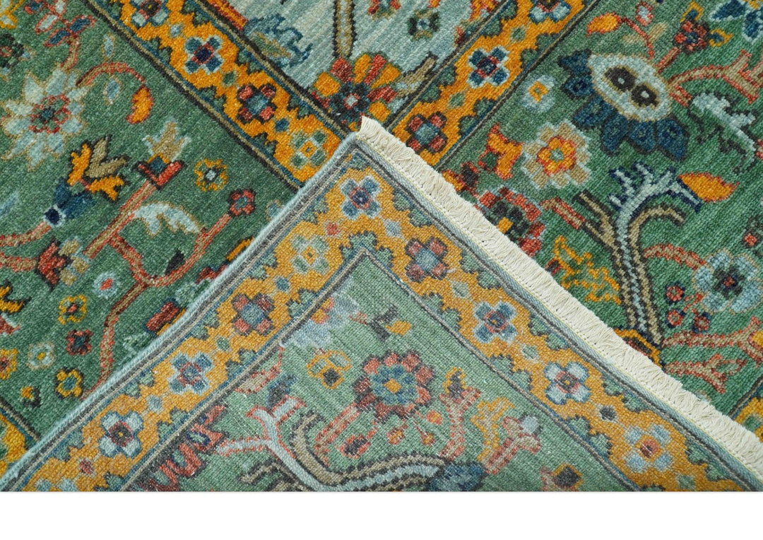 Blue Traditional Turkish knot fine 9.6x12 Hand knotted Wool Area Rug - The Rug Decor