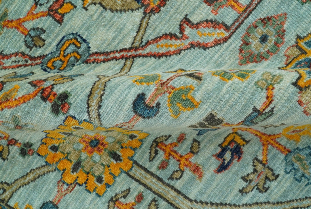 Blue Traditional Turkish knot fine 9.6x12 Hand knotted Wool Area Rug - The Rug Decor