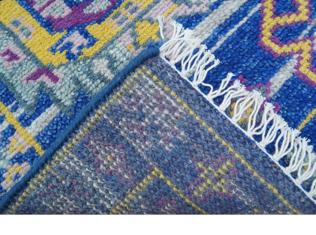 Blue Transitional Design 2x3 Hand knotted Wool Area Rug - The Rug Decor