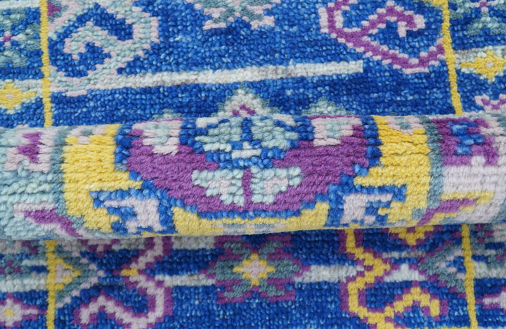 Blue Transitional Design 2x3 Hand knotted Wool Area Rug - The Rug Decor