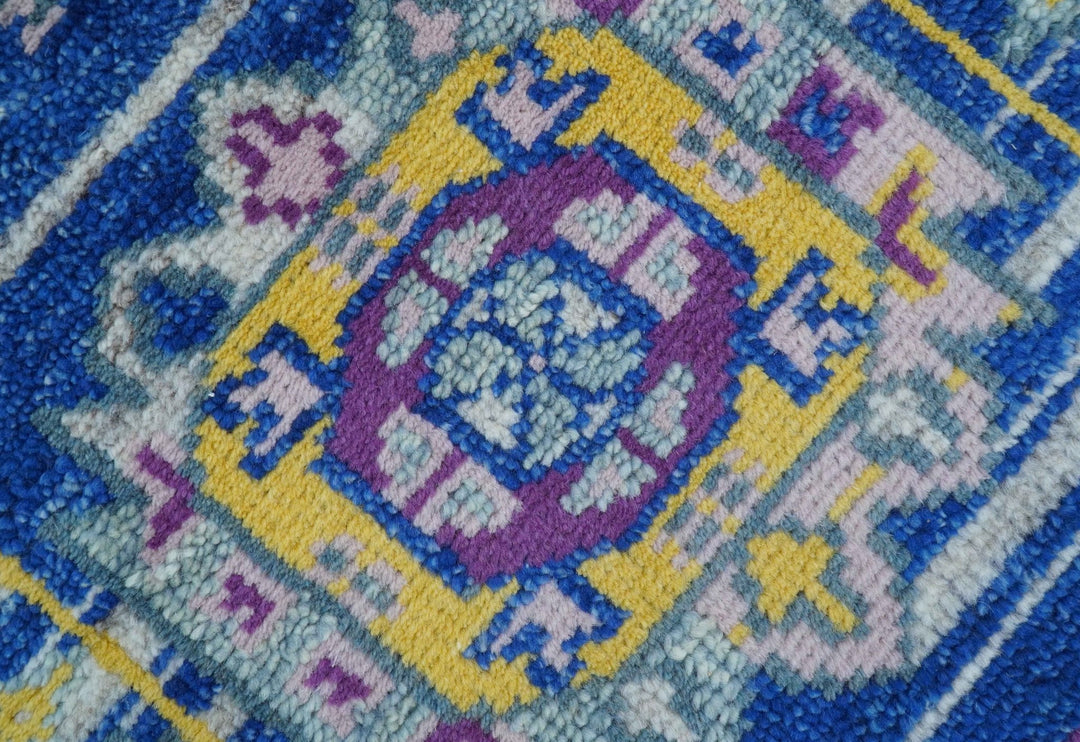 Blue Transitional Design 2x3 Hand knotted Wool Area Rug - The Rug Decor