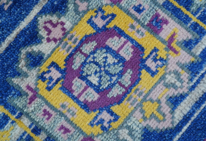 Blue Transitional Design 2x3 Hand knotted Wool Area Rug - The Rug Decor