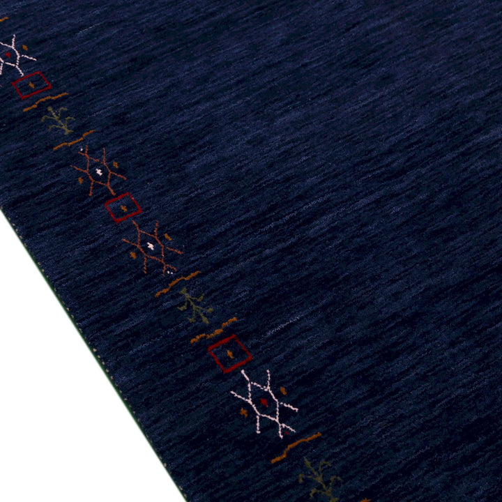 Blue Tribal Border Design Hand Loomed Wool Area Rug - The Rug Decor