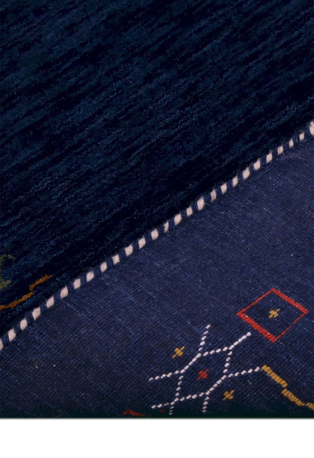 Blue Tribal Border Design Hand Loomed Wool Area Rug - The Rug Decor