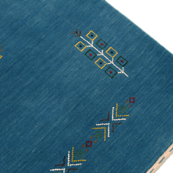 Blue Tribal Center Medallion Design Hand Loomed Wool Area Rug - The Rug Decor