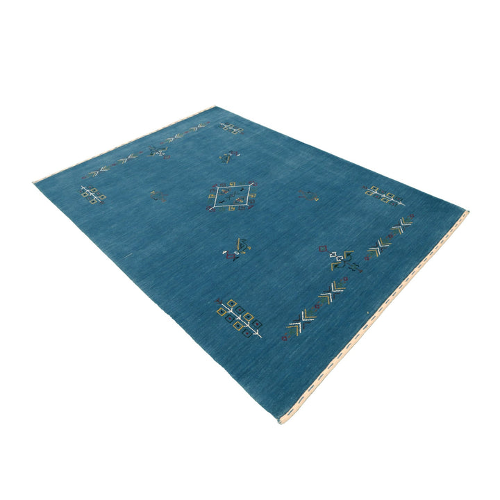 Blue Tribal Center Medallion Design Hand Loomed Wool Area Rug - The Rug Decor
