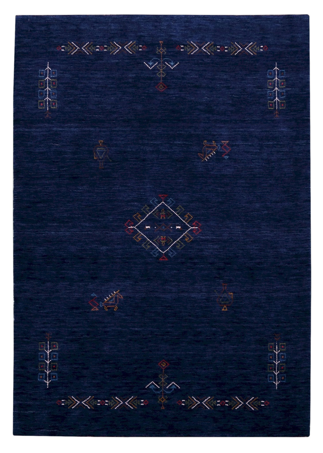 Blue Tribal Center Medallion Hand Loomed Wool Area Rug - The Rug Decor