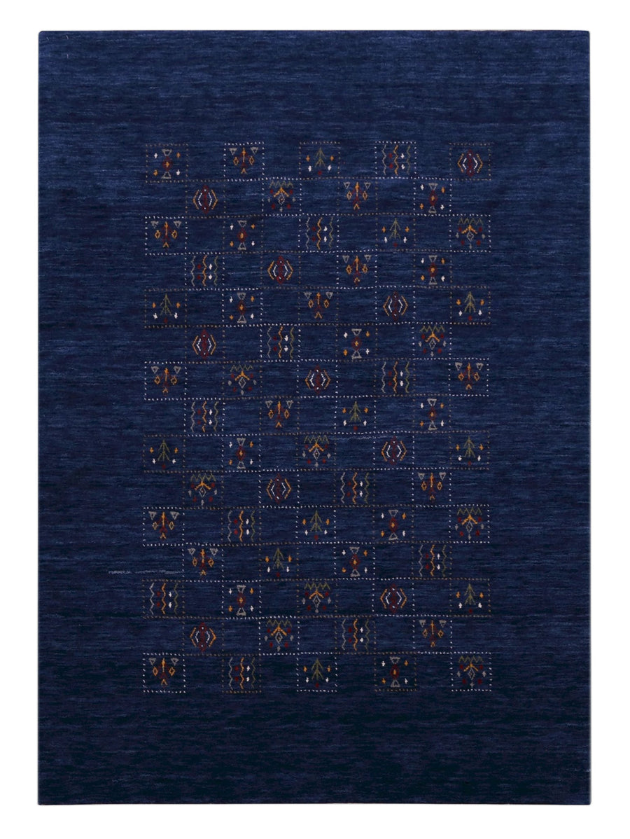 Blue Tribal Design Hand Loomed Wool Area Rug - The Rug Decor