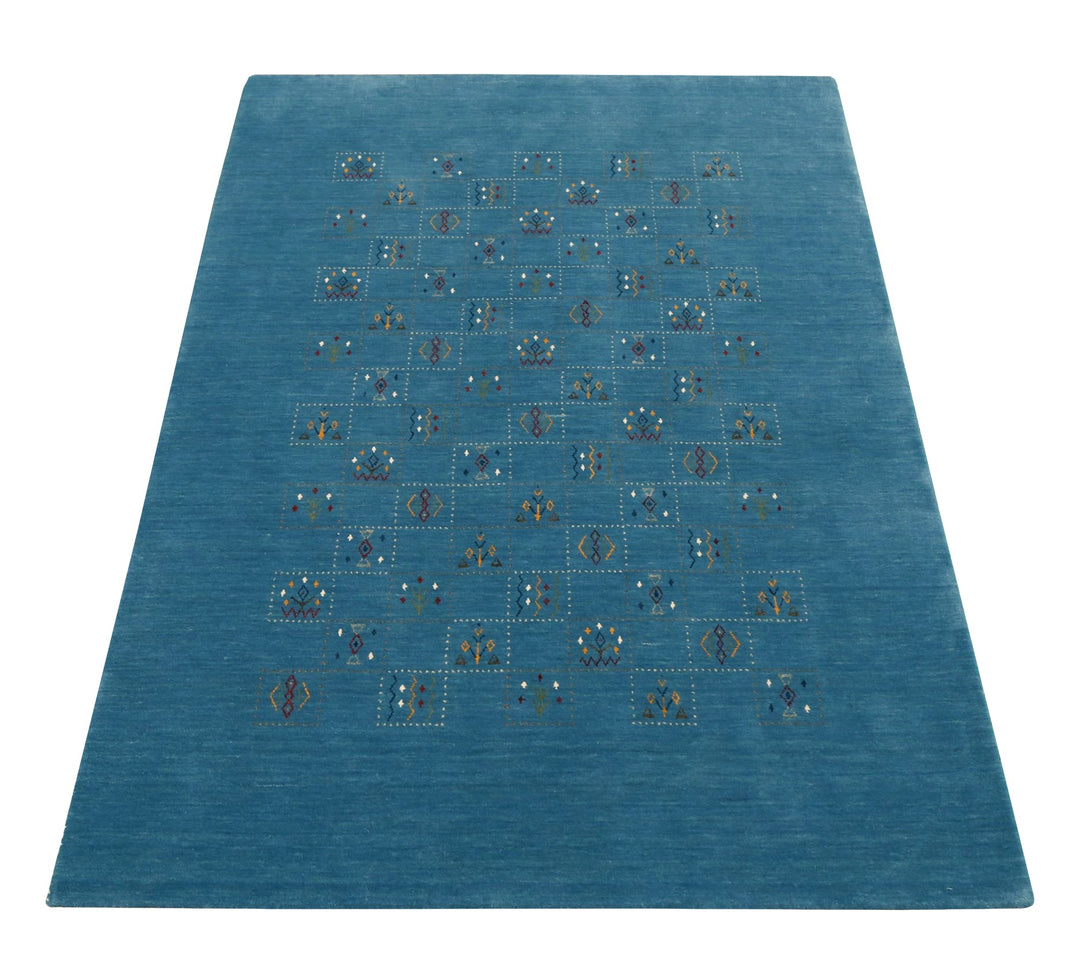 Blue Tribal Design Hand Loomed Wool Area Rug - The Rug Decor