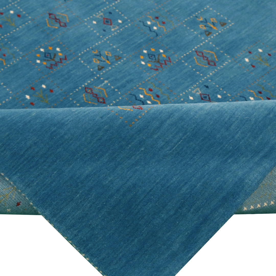 Blue Tribal Design Hand Loomed Wool Area Rug - The Rug Decor