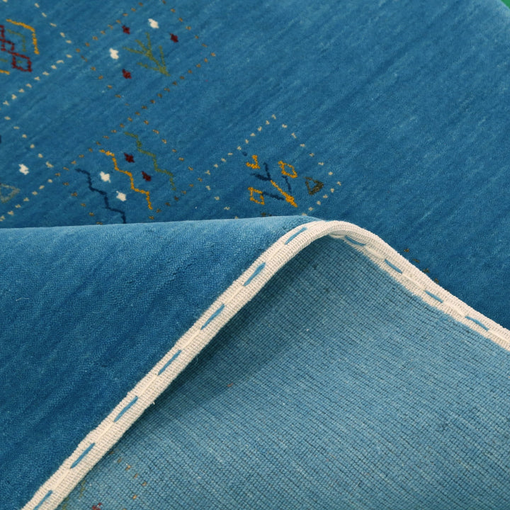 Blue Tribal Design Hand Loomed Wool Area Rug - The Rug Decor